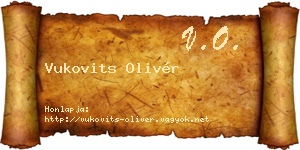 Vukovits Olivér névjegykártya
