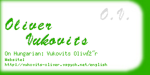 oliver vukovits business card